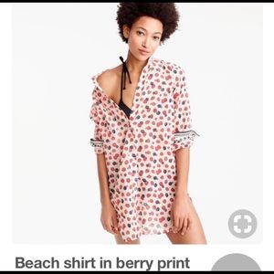 JCrew berry shirt/coverup